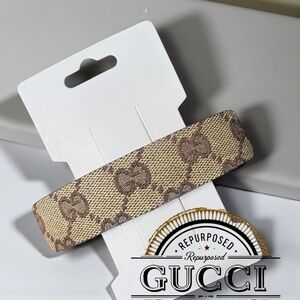 upcycled repurposed canvas gucci bag hair clip New hardware guaranteed authentic